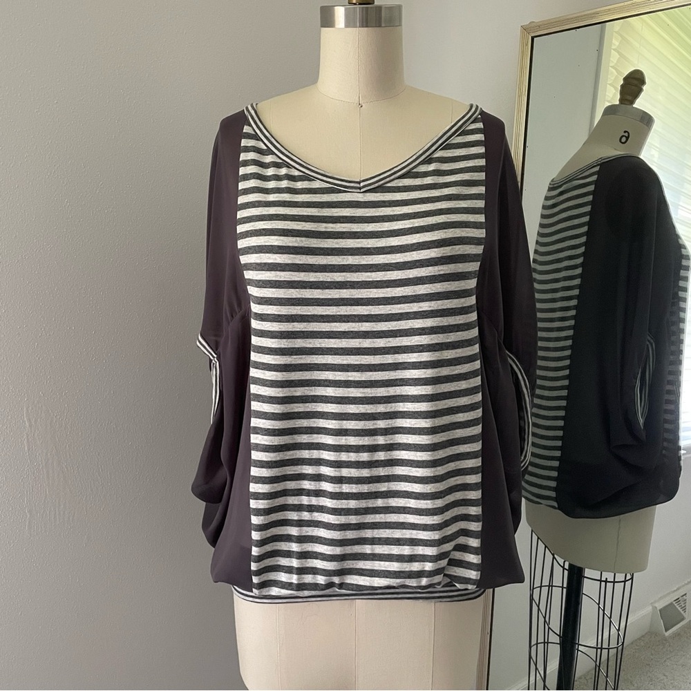 Ella Moss Blouson Striped Top